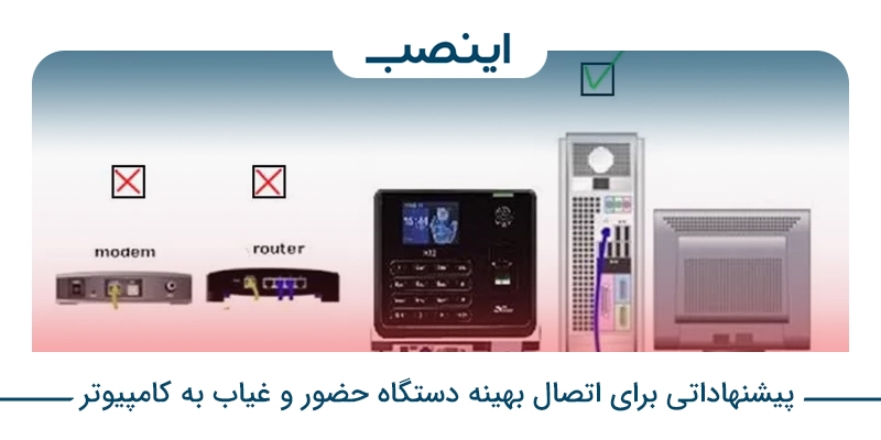 پیشنهاداتی برای اتصال بهینه دستگاه حضور و غیاب به کامپیوتر