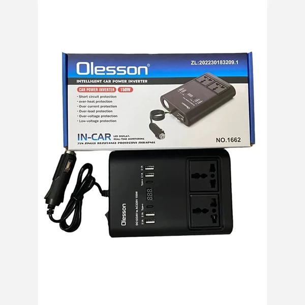 خرید اینورتر 150 وات خودرو مدل NO.1662 برند OLESSON